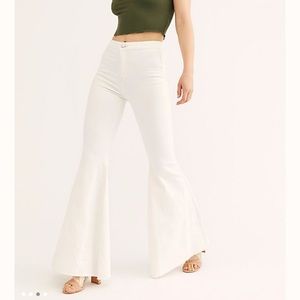 Free People White Flare Jeans